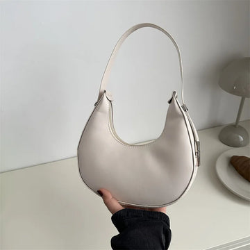 Qfdian Fashion Luxury Women Underarm Bag PU Leather Hobo Shoulder Bag For Women Small Clutch Handbag Purse Ladies Travel Tote Bags